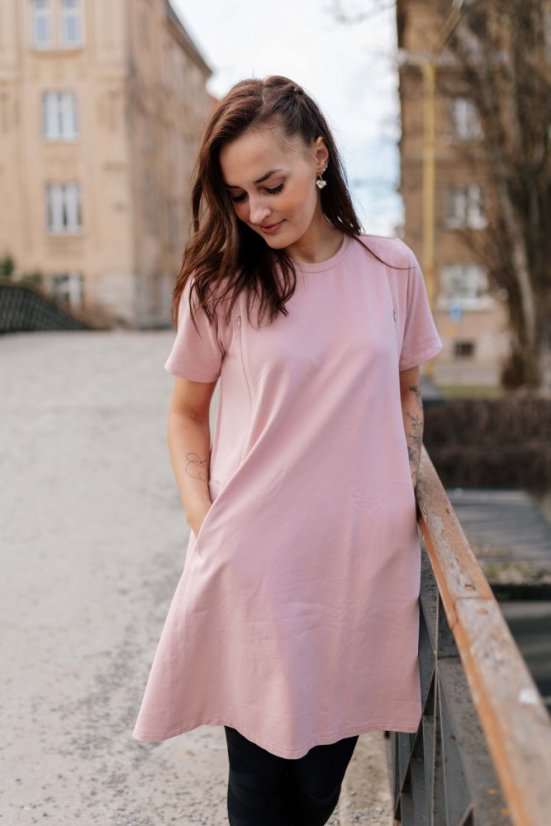"Luna" Basic Dress - Old pink - Size: XL/2XL
