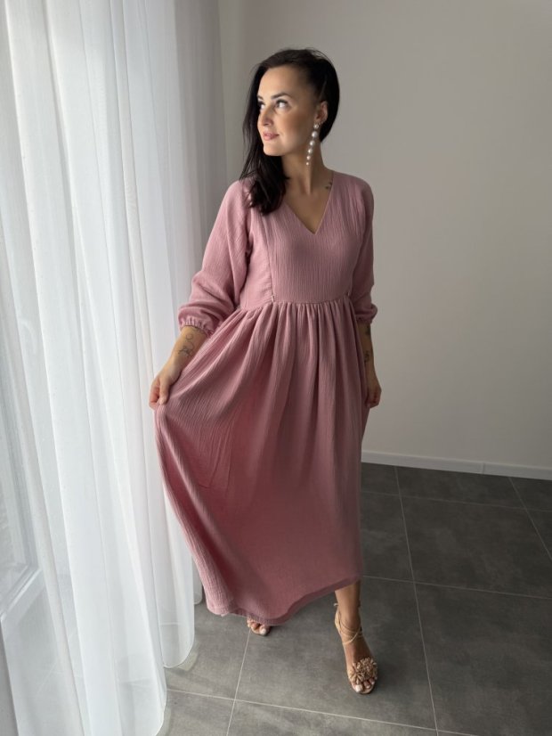 "Boho Breeze" dress MUM AND DAUGHTER - dark old pink - Size: XS/S
