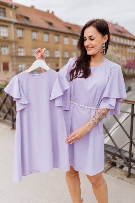 Evening dress – MOTHER AND DAUGHTER – lila - Size: M/L, Variant: For breastfeeding, Children's clothing size: 140-146