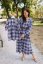"Boho Flanel" dress MUM AND DAUGHTER - blue-pink cubes - Size: 3XL/4XL