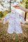 Dievčenské teplákové šaty s nazberkanou sukňou - maľovaná lúka