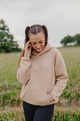 Hoodie mikina ke kojení – béžová