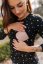 MATCHY knitted t-shirt - Gold hearts on black - Size: S