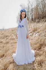 Floral Wedding Belt – Blue