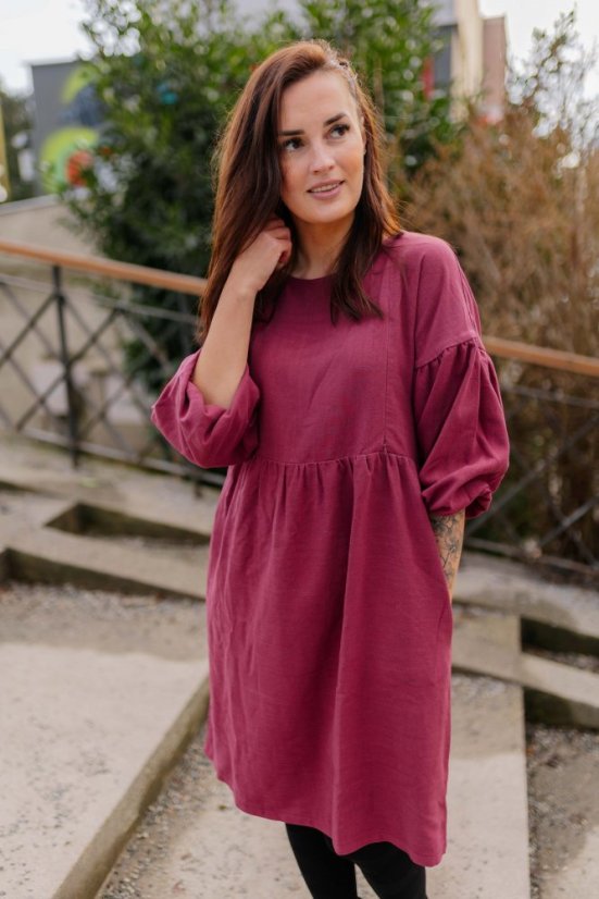 Lněné šaty "Maison Linen" - různé barvy - Velikost: M/L