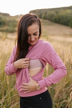 Women's thin sweatshirt - dark rose