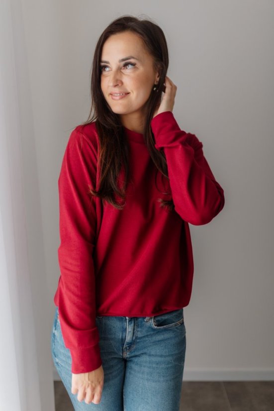 Women's thin sweatshirt - burgundy