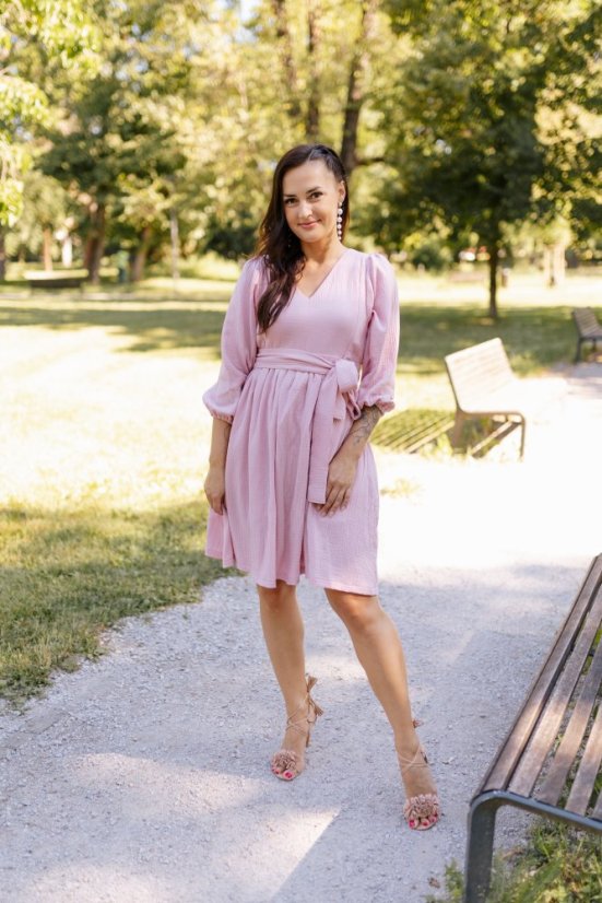 "Boho Breeze" dress MUM AND DAUGHTER - old pink - Size: M/L