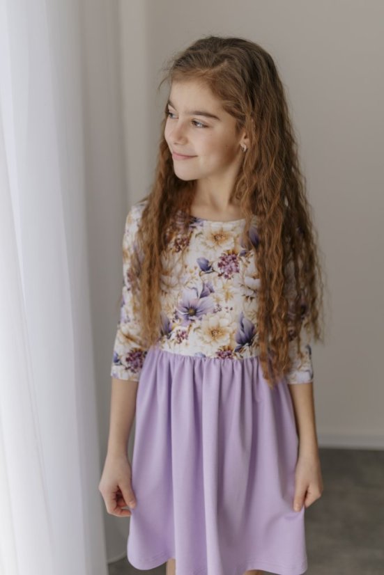 "Bohemia" dress - MOM and DAUGHTER - LILA flowers - Size: M