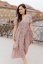 "Boho Breeze" dress MUM AND DAUGHTER - leopard - Size: XS/S, Variant: Classic, Length of the sleeve: short, Length: Long, Belt: With a belt, Children's clothing size: 92-98, Pockets: with pockets