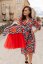 Girls' evening dress Grace - poppies with red
