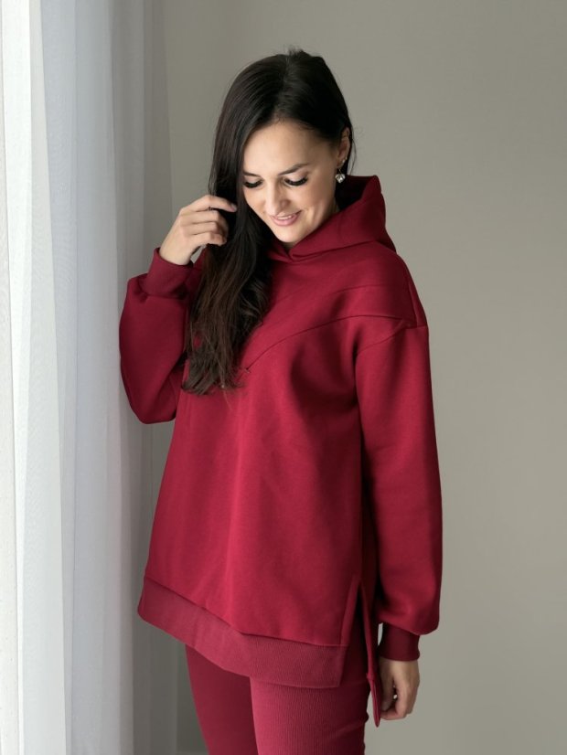 Asymmetrical warm nursing sweatshirt – various colors - Size: UNI