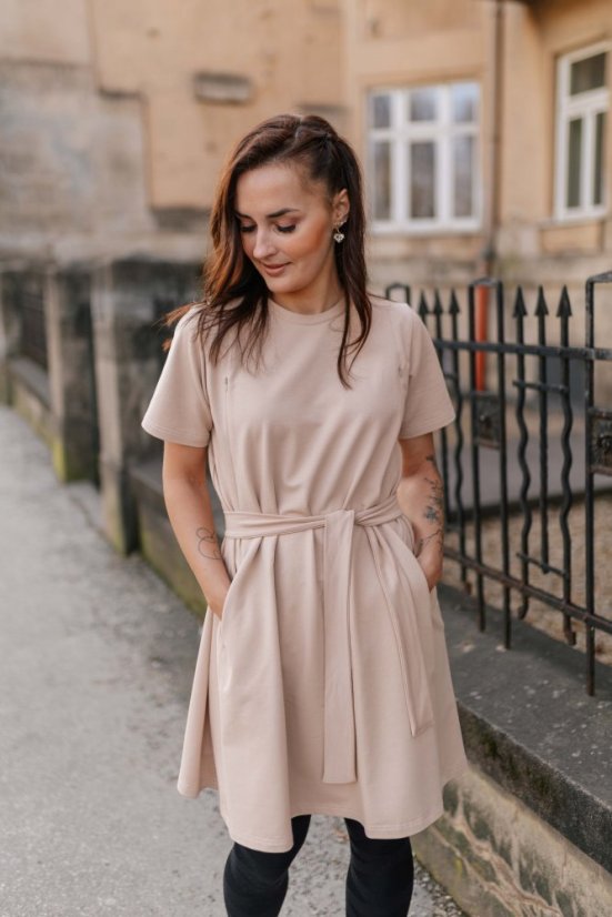 Teplákové šaty "Luna" – Beige