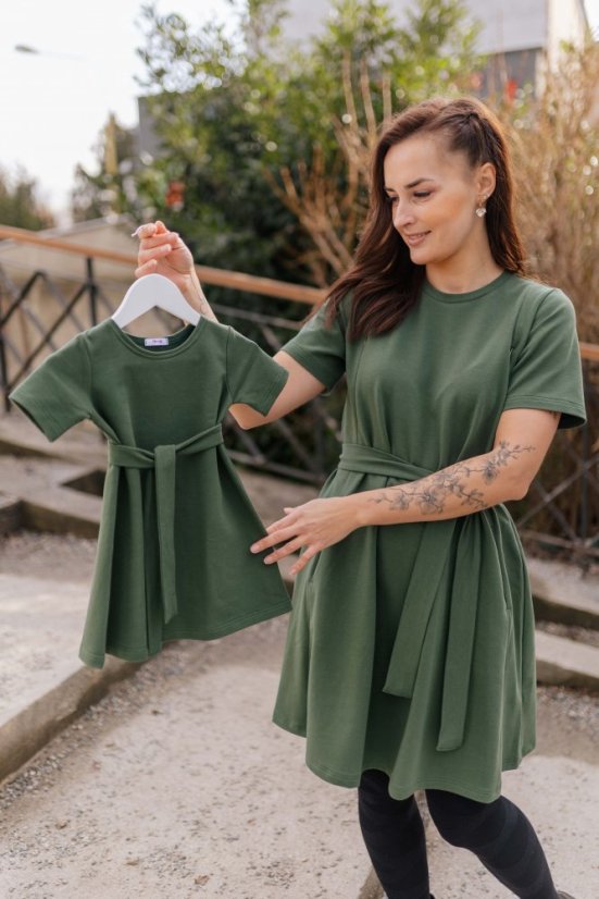 "Luna" Basic Dress - MUM AND DAUGHTER – Army green