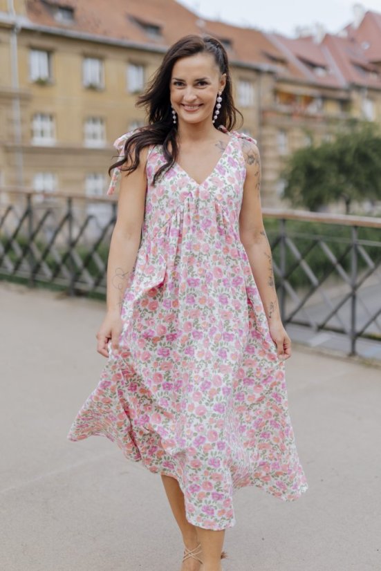 Šaty ke kojení "Aura" - Květiny - dlouhé