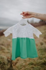 Girls' evening dress Grace - white-green