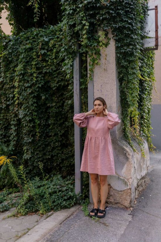 "Maison Linen" dress - Old pink