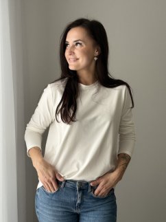 Nursing t-shirt with zippers - cream