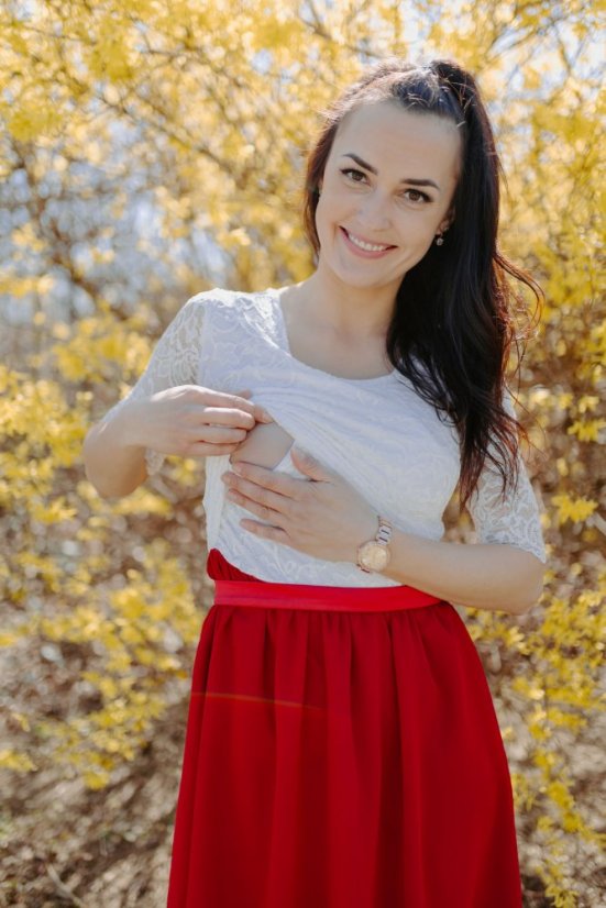 Formal dress "Grace" – Cream and Burgundy