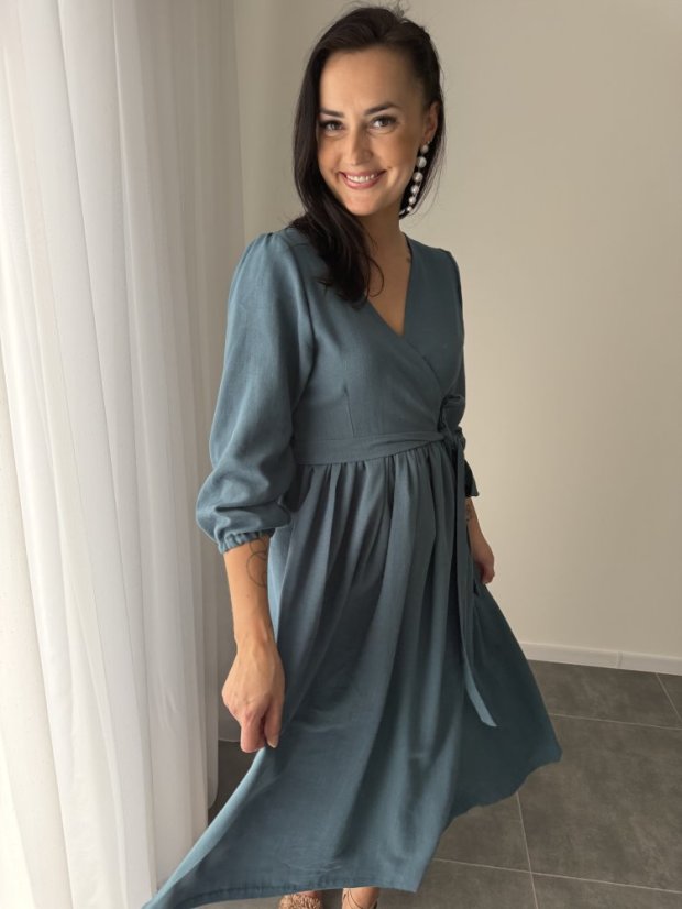 Lnené zavinovací šaty - různé barvy