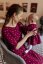 MATCHY nursing dress - gold hearts on burgundy - Size: 2XL