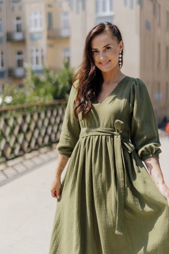 Breastfeeding "Boho Breeze" dress -army green