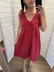 Breastfeeding "Aura" dress - bordeaux- short