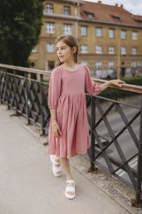 Šaty "Boho Breeze" MAMA A DCERA - tmavě starorůžová