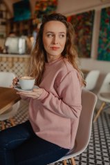 Oversized nursing sweater/hoodie - old pink