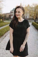 Mušelínová halenka/tričko - černá