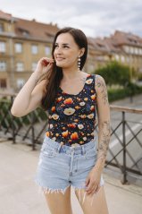 Tank breastfeeding top – dark flowers