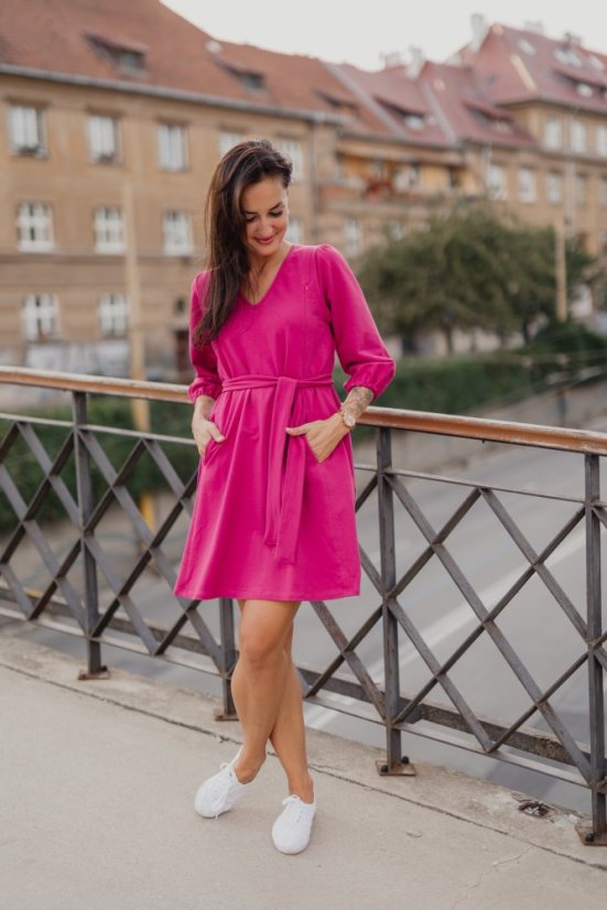 A-line oversize dress with a neckline - MOM and DAUGHTER - different colors - Size: 3XL/4XL